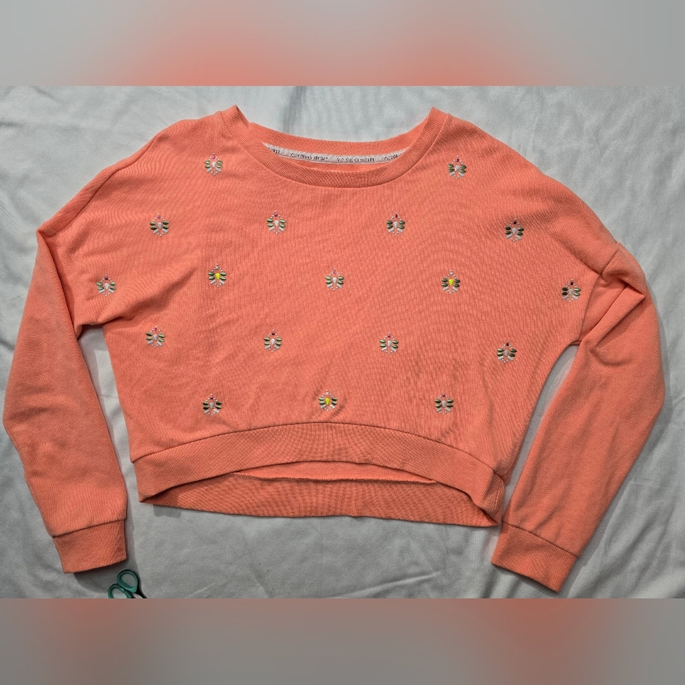 Victoria's Secret oversized cropped sweatshirt Orange Creamsicle size S